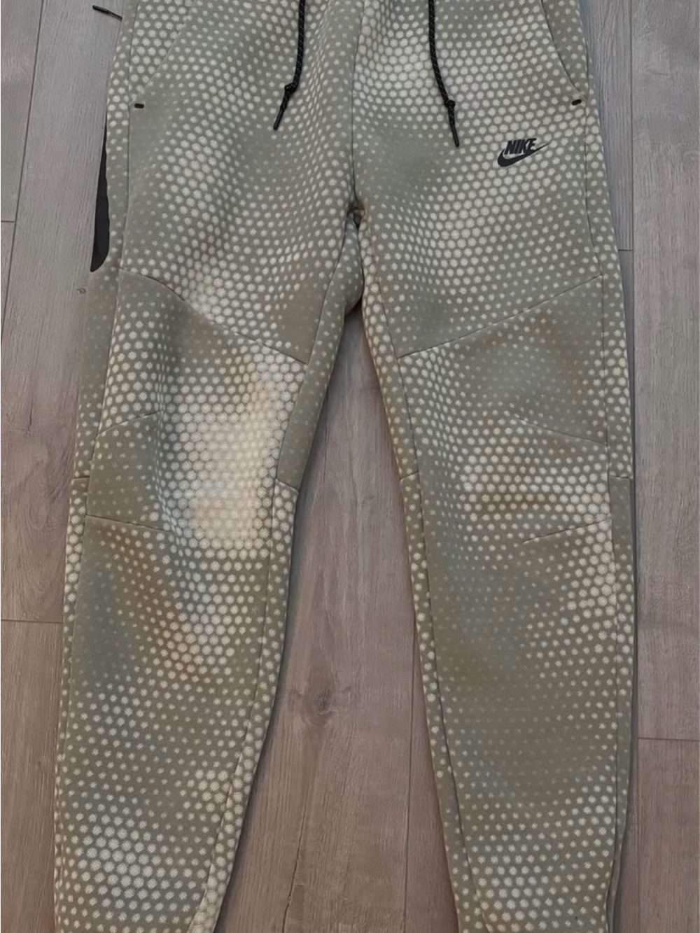 Nike Olive Green Dot-Print Joggers with Black Trim